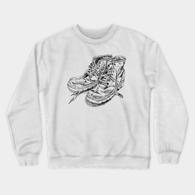 Old shoes print Crewneck Sweatshirt by rachelsfinelines